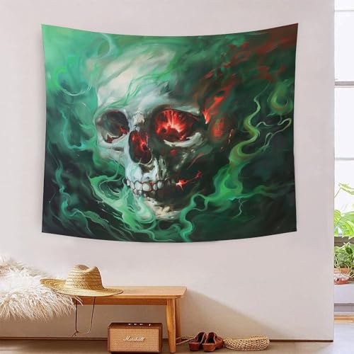 Tapisserie murale en polyester tête de mort 3D, le cadeau idéal pour chambre d'ado