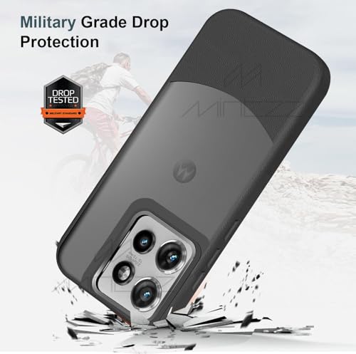 Image of MINTZZ Moto Edge 50 Back Cover, Leather Design, Protective Cover with Camera Lens Protection, Premium Grip & Slim Fit Durable, Edge 50 Case (Black, Moto Edge 50)