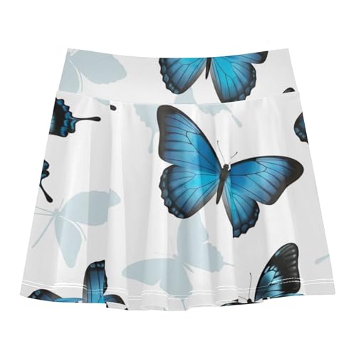 Joisal Tennis Skirts Toddler Black Blue Butterflies White Girls' Shorts Athletic Skorts Cartoon Teen Skirt 4t