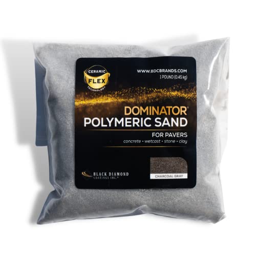 1 Pound Charcoal Gray Sample Size Dominator Polymeric Sand With Revolutionary Ceramic Flex Technology For Stabilizing Paver Joints/Gaps, 1/8” Up To 4”, Professional Grade Results #TOP3