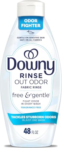 Downy Free & Gentle Rinse Laundry Odor Remover, Scent Free, 48 FL OZ, Gentle on skin, No dyes or...