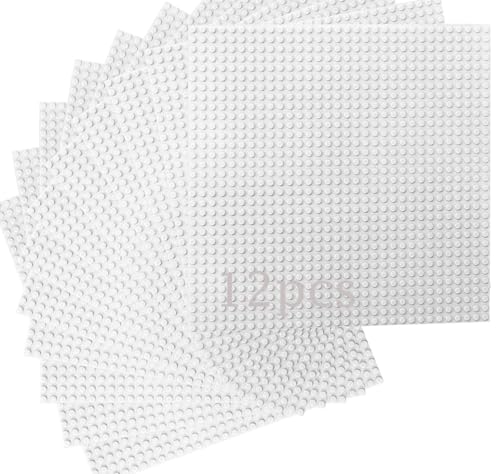 HUYIYI 12 Platten-Set Bauplatte Kompatibel mit Meisten Marken,Kompatibel mit Bauplatte Classic,25,5 x 25,5cm… – Ansicht 1