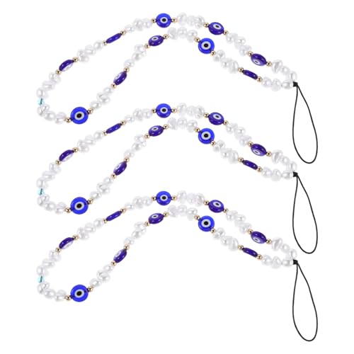 Cordón para teléfono móvil de cuentas con ojo azul OSALADI, 3 piezas para llavero y bolso diario