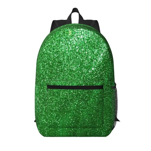 Sac à dos de voyage paillettes vertes idéal pour le train et le bureau en noir
