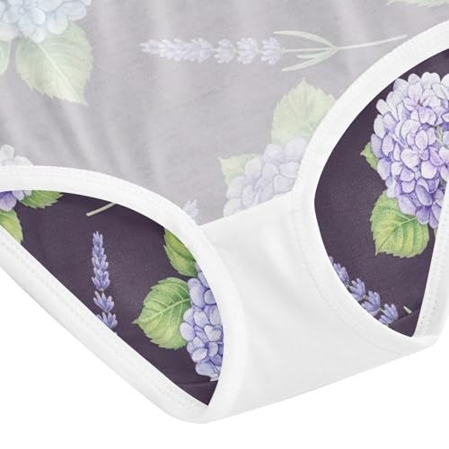 Hydrangea Lavender Purple Blue Cotton Toddler Underwear, Underwear Girls, 2T–8 Years4