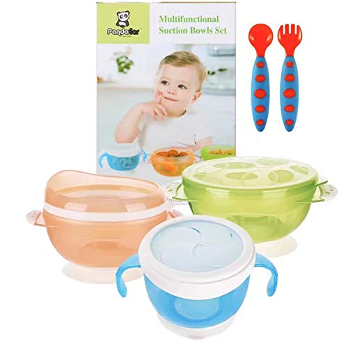 PandaEar Improved Suction Bowls for Toddlers Babies Infants | Stay Put Solid Feeding