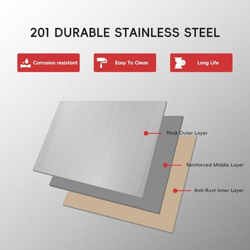 Image of Commercial Stainless Steel Prep Table with Adjustable Shelves and Side Hooks, 39 inch X 24 inch Heavy Duty Workstation for Restaurant, Kitchen, or Workshop (48 inchX24 inch)