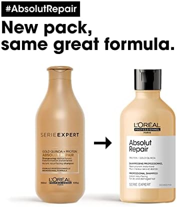 LOréal Professionnel | Shampoo, With Protein And Gold Quinoa for Dry And Damaged Hair, Serie Expert Absolut Repair