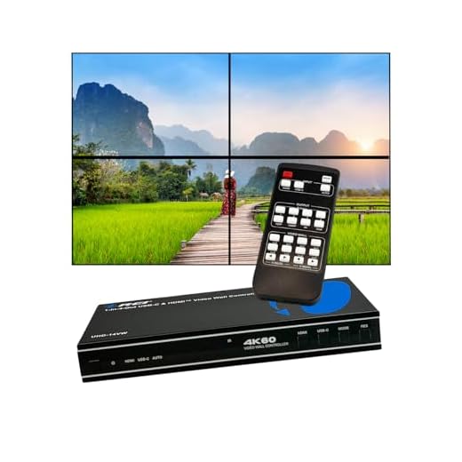 OREI 4K 2x2 Video Wall Controller Seamless HDMI Processor Upto Progressive 60hz 4:4:4 8-bit - HDMI 2.0, HDCP 2.2, 18 Gbps, UltaHD 2x1, 1x2, 1x3, 1x4 Remote Control (UHD-202VW)