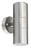 Modern Stainless Steel Up Down Double Wall Spot Light IP65 Outdoor Use GU10 (Pac...