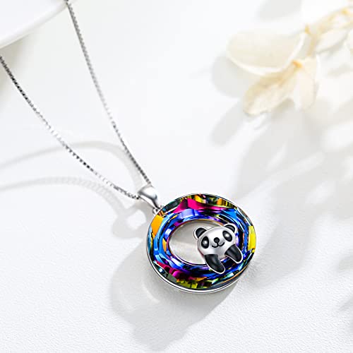 925 Sterling Silver Panda with Crystal Pendant Necklace Birthday Gifts for Women Daughter2