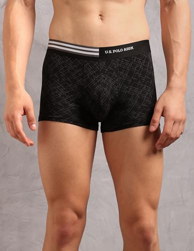 Image of U.S. Polo ASSN. Men's OET20 Printed Low Rise Underwear Trunks - Pack of 3