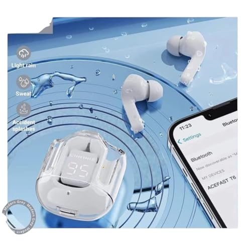 Image of Airbuds True Wireless Earbuds with Transparent Charging Case, Bluetooth 5.0, in Ear, Built-in Microphone, Water Resistant