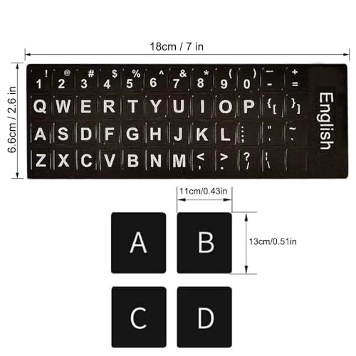 Pegatinas Letras Teclado Inglés Universal 3 Piezas miniatura 7