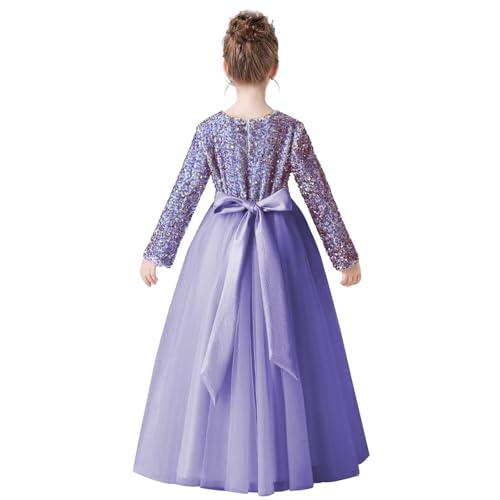 dideyttawl Flower Girls Dress Pageant Dress Junior Bridesmaids Dress Ball Gown for Girls Tulle Sequin Girls Formal Dress2