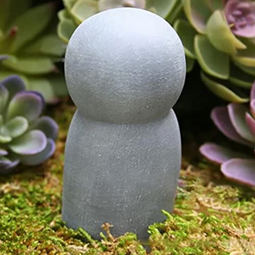 Emvanv Feng Shui Zen Standing Blissful Japanese Jizo Monk Figurine, Buddha Statue Little Jizo Resin Craft Sculpture Home Outdoor Garden Decoration(Grey) #TOP2