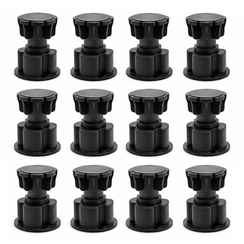 Image of VOLO Adjustable PVC Sofa Leg, Furniture Legs, Cabinet Leveler Legs, Adjusts from 3 inch-4.2 inch, Replacement Leg for Sofa, Couch, Chair & Cabinets, Black (12)