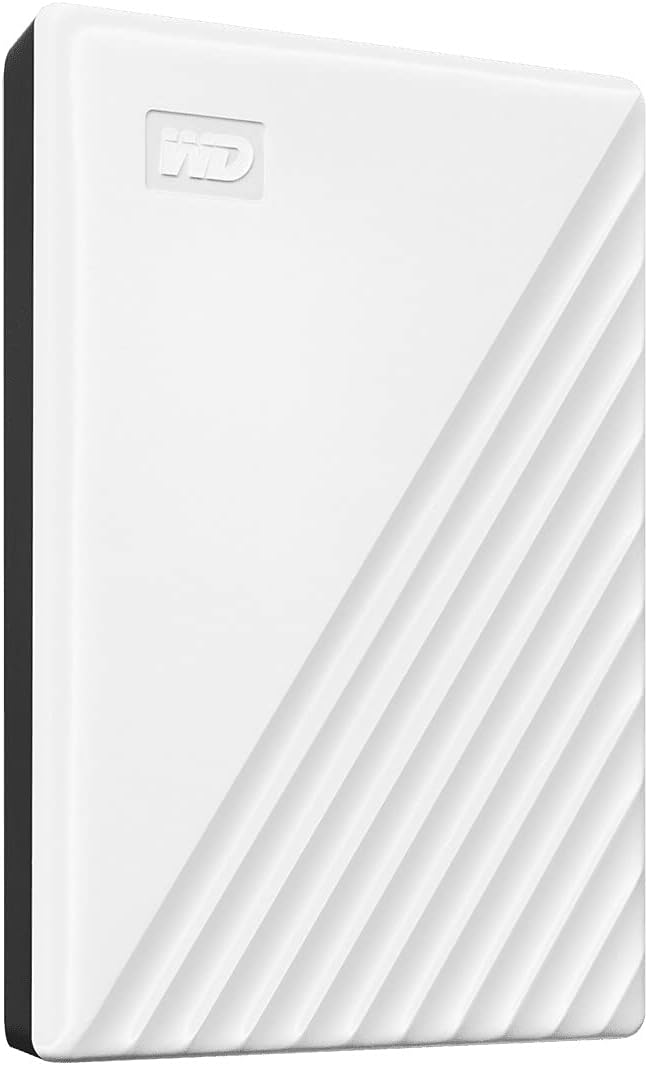 WD Portable Hard Drive, 2TB USB3.0, White, My Passport Encryption, Password Protection, External Hard Disk / WDBYVG0020BWT-WESN