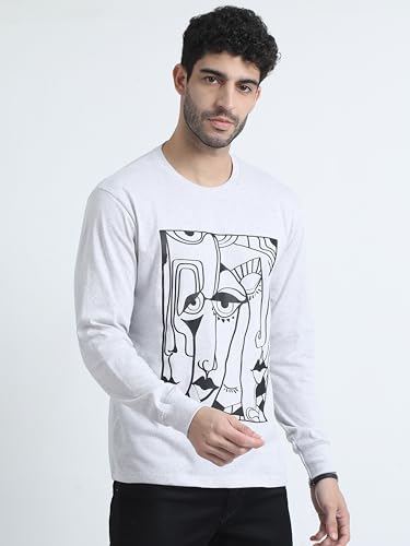 Image of OFFENDERS Mens Exclusive Graphic Printed Round Neck Full Sleeve Premium Tshirt 100% Cotton (Pack of 1)