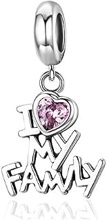 NINGAN Heart beads charms family series pendant for parent grandparents, sisters holiday Day Gift compatible bracelet necklace