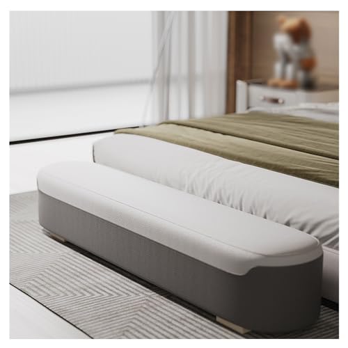 RENEESME Foot Stool for Bed End of Bed Bench, Modern Upholstered Entry Bench Leather Bedside Bench Storage Bench Bedroom Footstool Bed Step Stools for High Beds(C,120 * 40 * 45cm)