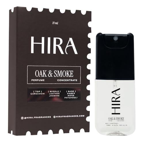 Image of HIRA Oak and Smoke Perfume for Man 10ml | Long Lasting Eau De Parfum Premium Luxury Smell | Men Perfume with Earthy, Fresh & Citrus Scent | Pocket Sized, Travel Friendly