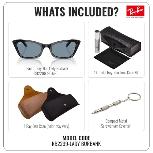 Image of Ray-Ban RB2299 LADY BURBANK Cat Eye Shaped Sunglasses for Women with Official RAYBAN Eyewear Kit