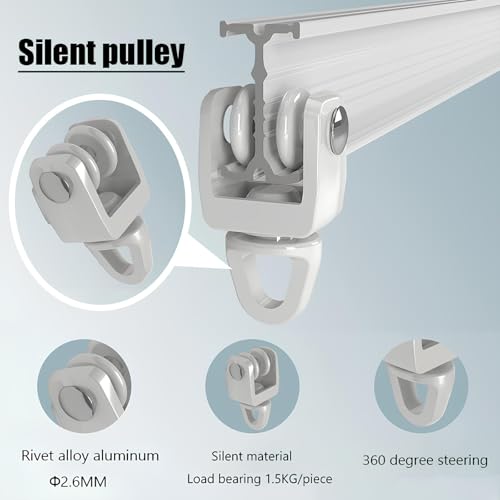 Rail de plafond flexible pour rideau de fenêtres d'angle et solutions de draperie 5m