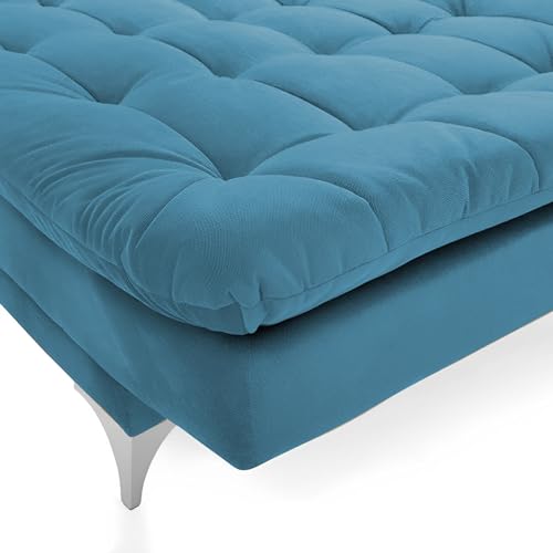Image of Krancy 3-Seater Sofa Cum Bed for Living Room, Office & Home | Premium Fabric Sleeper Sofa Set with 1 Year Warranty | Comfortable Sofa for Guests, Lounge & Small Spaces | Turquise