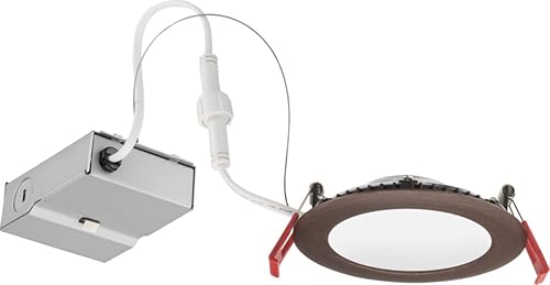 Miniatura 5 de Lithonia Lighting WF3 LED 30K ORB M6 8W Ultra Thin 3" Dimmable LED Lámpara de techo empotrable 3000K, bronce, bronce aceitado