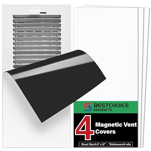 4 Pack Magnetic Vent Covers, Strong Vent Covers 5.5 X 12inch High Strength Magnetic Vent Cover for Floor Wall and Ceiling Registers Home HVAC and AC Vents