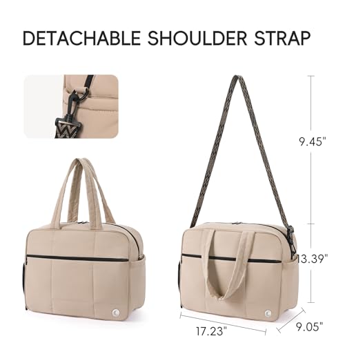 GRSKY Women's Puffer Tote Weekender Bag with Shoe Compartment