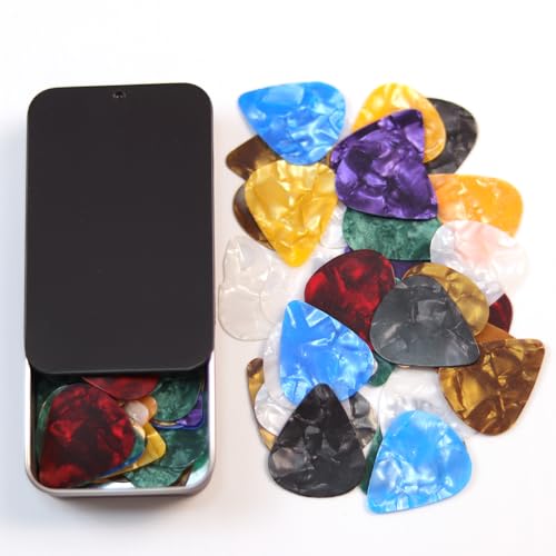 Medium Guitar Picks with case,48 Pcs Fishkonw Guitar Picks for Acoustic Guitar,Thin,Medium,Heavy...