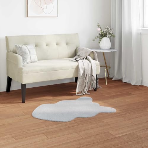 Tapis de salon rectangulaire gris 60x90 lavable et antidérapant Olite - 3