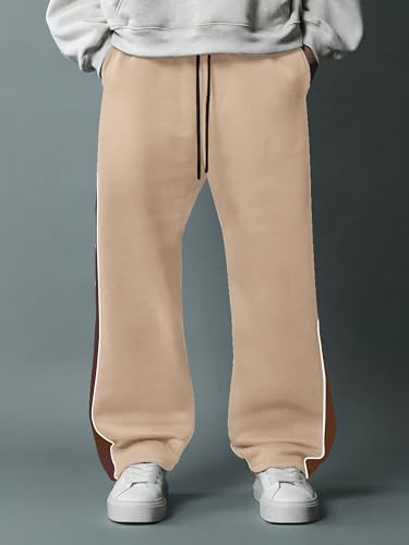 Jump Cuts Mens Brown and Beige Color Block Polyester Trackpant for Men - Casual Gym & Street Wear - Image 4
