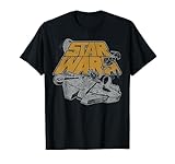 19STRW00341B-002 Star Wars Millennium Falcon Star Ship Chase Logo Poster Maglietta