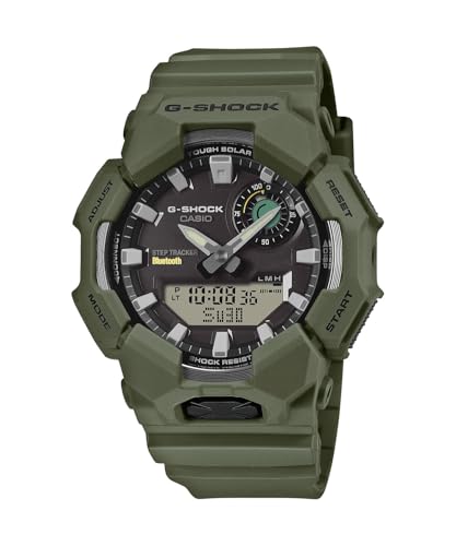 Reloj Casio G-Shock Multifunción para Hombre, Verde Militar, Bluetooth, Contador de Pasos, Tough Solar, Resistente a Golpes, Modelo GA-B010-3AER