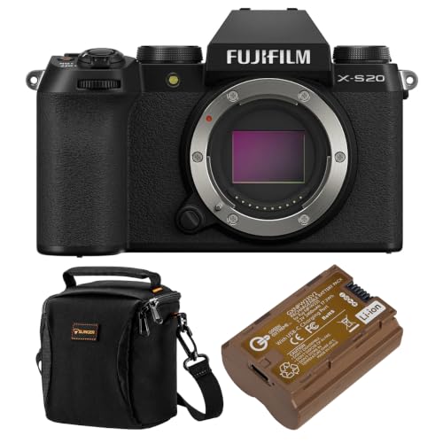 Fujifilm X-S20 Mirrorless Camera, Black, Bundle with Green Extreme Battery, Shoulder Bag