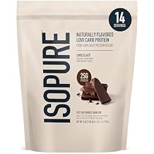 Isopure Low Carb 100% Pure Whey Isolate Protein Powder, Lactose Free, Gluten Free, With Vitamins, Dark Chocolate, 25g Protein Per Serving, 1 Lb, 14 Servings Packaging May Vary