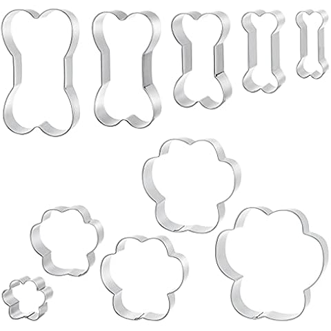 Cookie Cutters,Bone Cookie Cutters Shapes,Dog Cookie Cutter for Kids DIY Kitchen Baking (10 PCS) Cover