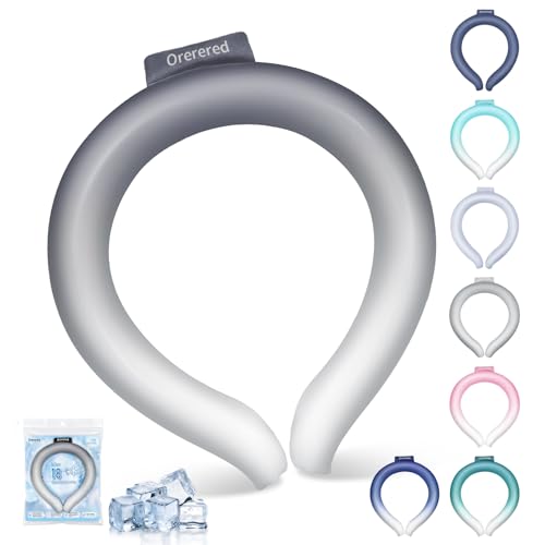 Image of Neck Cooling Tube 70% Gel Increase Ice Ring Neck Cooler Wearable Body Cooling Products for Outdoor Indoor Activities Relief for Hot Flashes(Gradient Grey,L)
