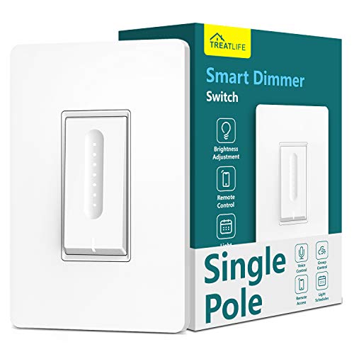 Smart Dimmer Switch, Neutral Wire Required, Treatlife WiFi Light Switch for Dimmable LED