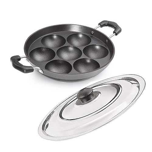 Satre Online And Marketing Heavy Induction Base Appam Pan 7 Cavity Satre Online And Marketing Heavy Induction Base Appam Pan 7 Cavity