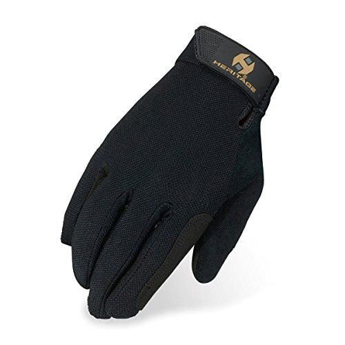 Heritage Performance Gloves, Summer Trainer Glove, Size 7, Black