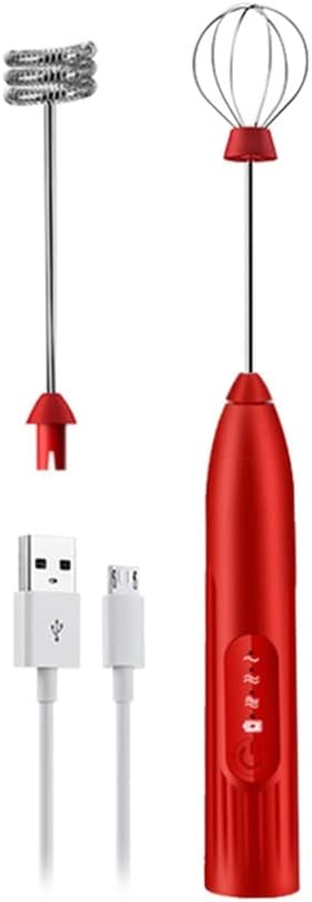 Mixers Electric Handheld Milk Frother Rechargeable Coffee Foamer with 2 Whisks 3-Speed Mini Stirrer for Cappuccino Latte Egg Mix(white-Dinosaur Doodle4)