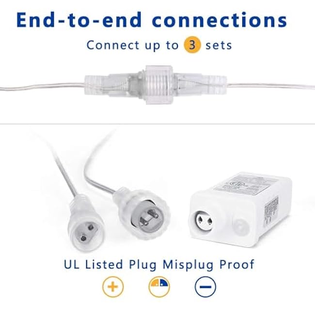 Joomer Christmas Icicle Lights, 32Ft 8 Modes Waterproof Christmas Icicle String Lights Outdoor Connectable with Timer for Party, Eaves, Roofs, Holiday, Christmas Decorations (Multicolor)