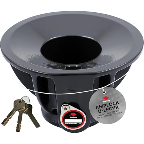 King Pin Lock LPCVR for Fifth Wheel - Heavy Duty Anti-Theft Kingpin Lock Stainless Steel & Ductile Cast Iron by Amplock