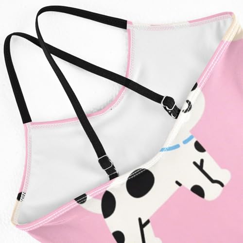 susiyo Black White Yellow Dog Bones Girls One Piece Swimsuits with Adjustable Straps Bathing Suits for 3-10 Years Old4