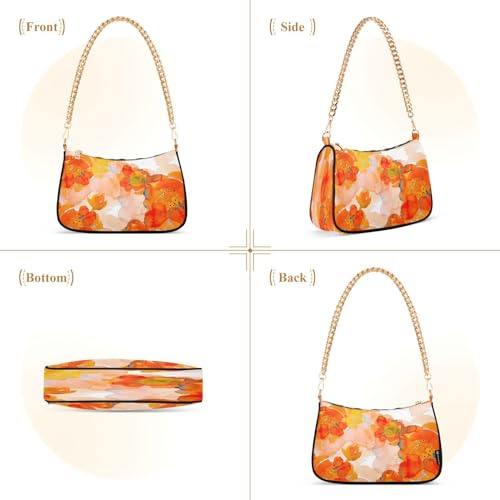 Shoulder Bags for Women Flower Floral Hobo Tote Handbag Small Clutch Purse with Zipper Closure2