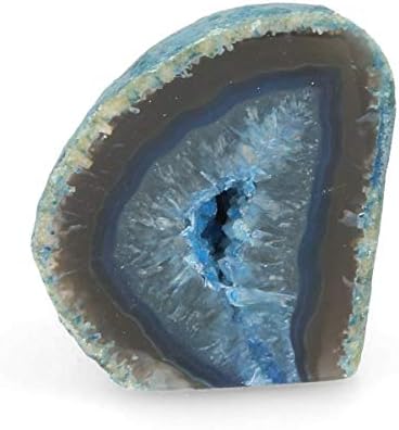 Serafino Genuine Brazilian Agate Geode Blue Green (Blue)